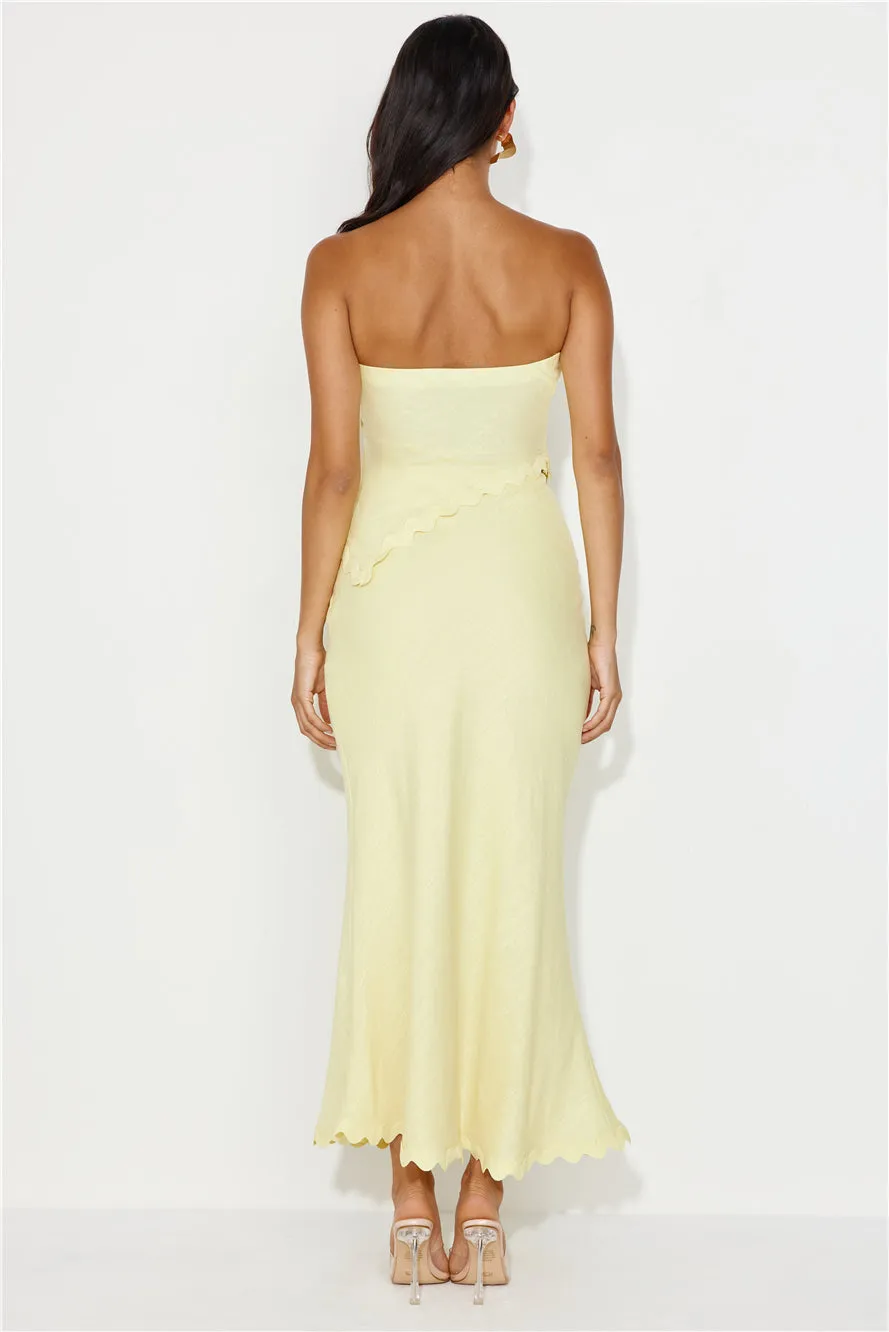Sassi Strapless Crop Top Yellow