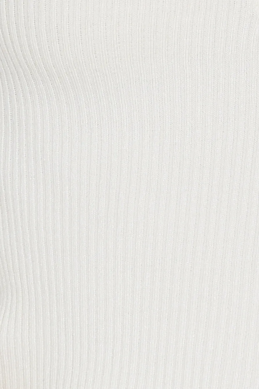 Cooler Turn Ribbed Top White