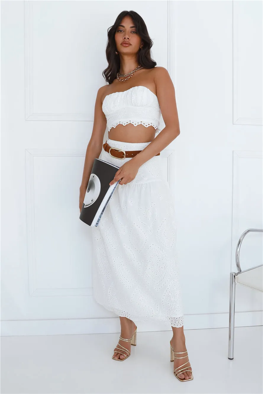 Little Details Strapless Crop Top White