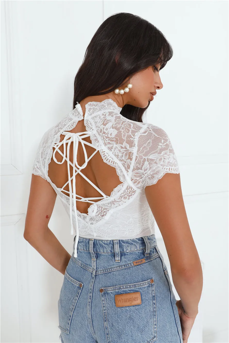 Bring The Heat Lace Bodysuit White