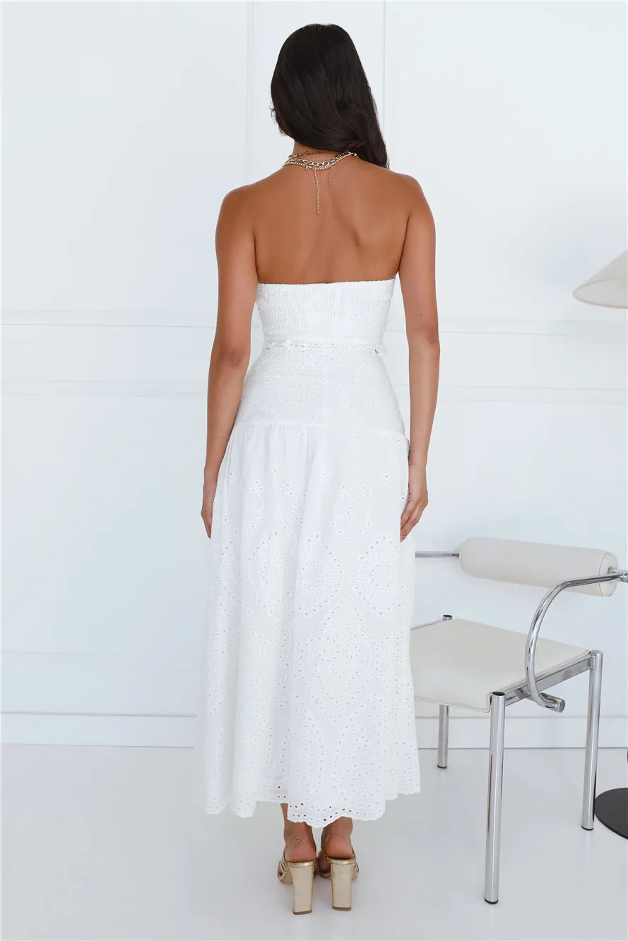 Little Details Strapless Crop Top White