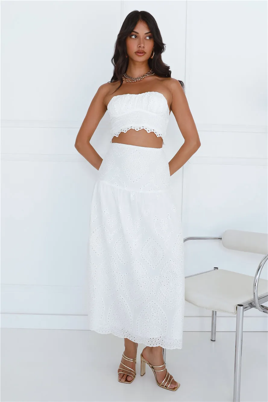Little Details Strapless Crop Top White