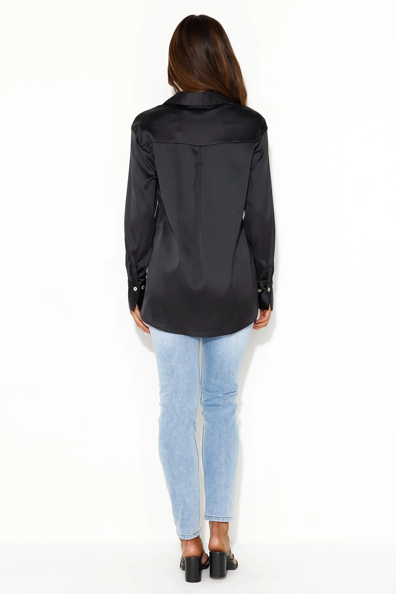 In Saigon Satin Shirt Black