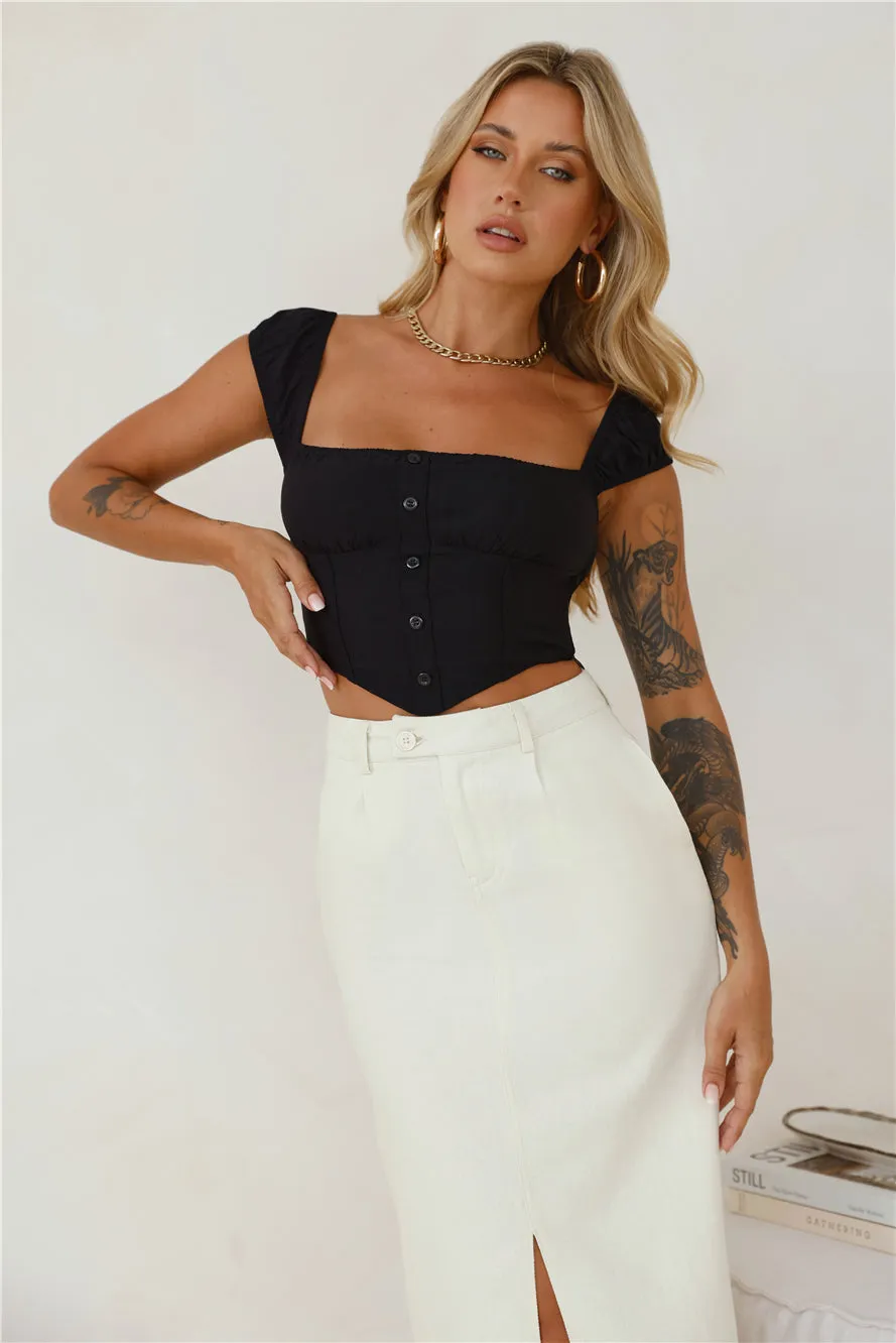 Mango Magic Crop Top Black