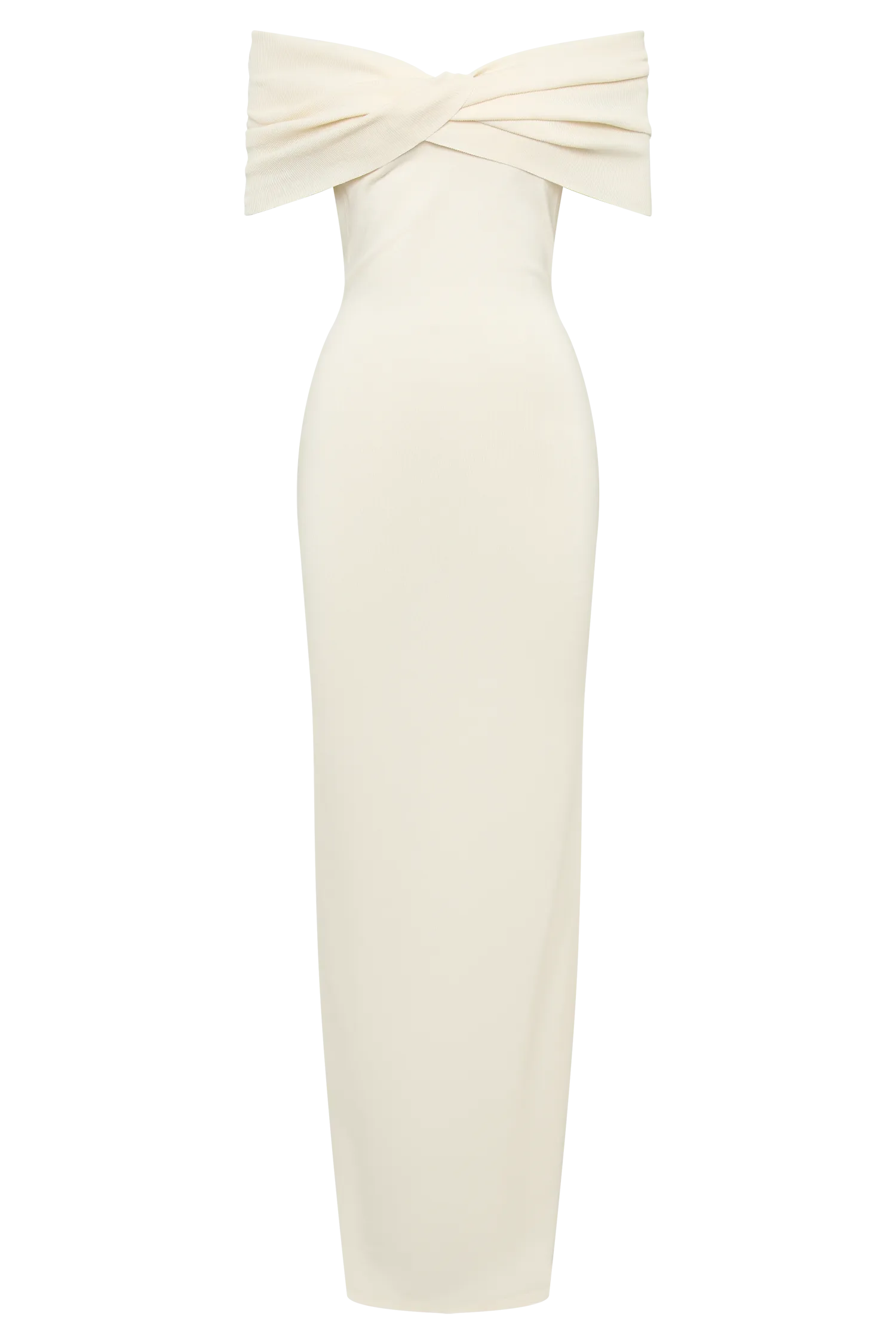 Terese Off Shoulder Knit Maxi Dress - Cream