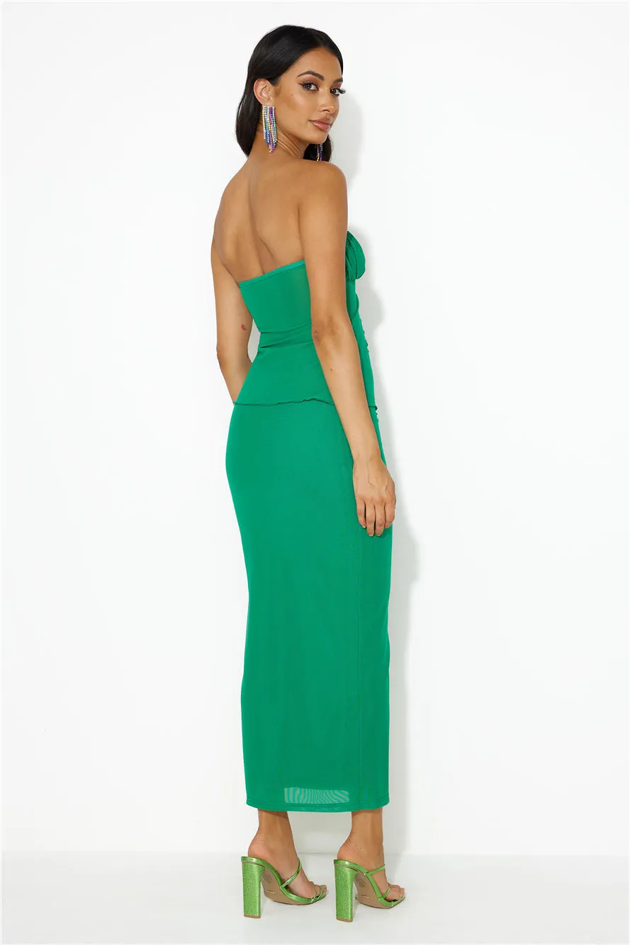 Era Of Style Mesh Maxi Skirt Green