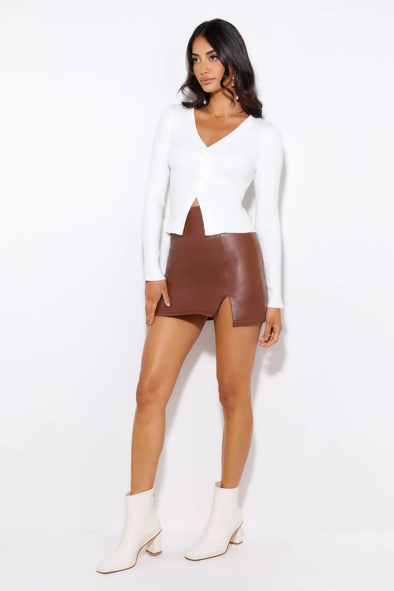 Take Off Ribbed Top White