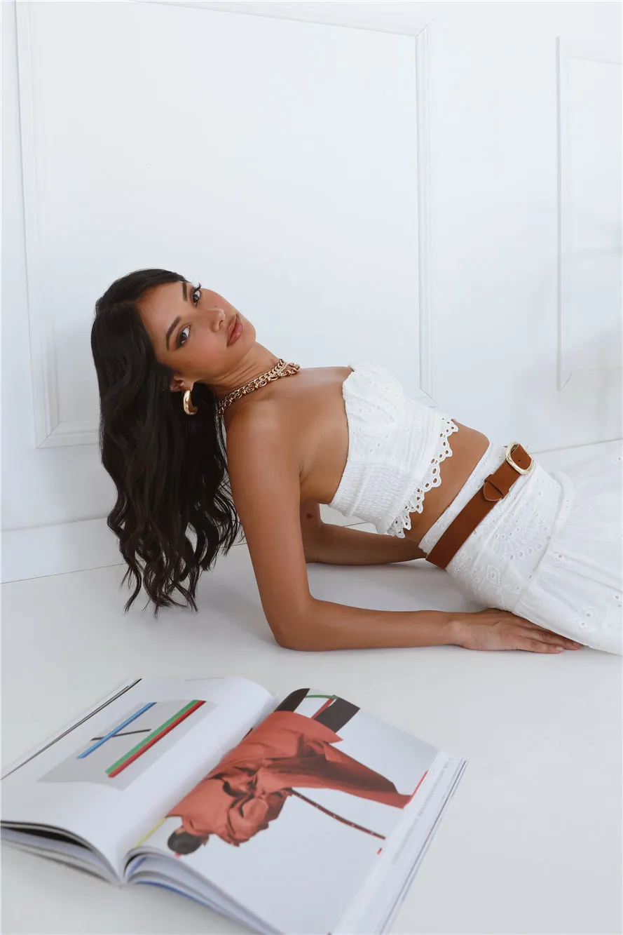 Little Details Strapless Crop Top White