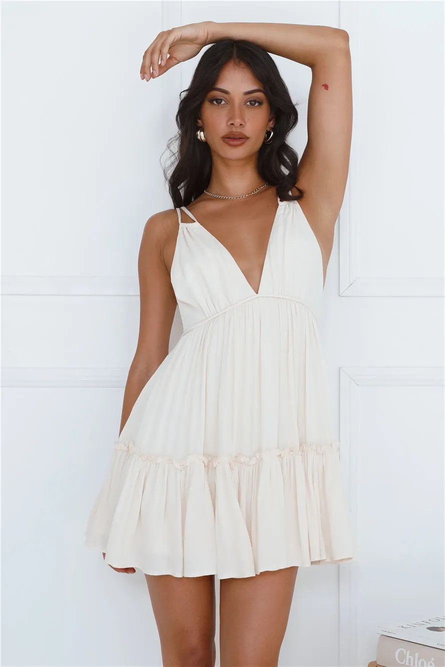Daytime Delight Mini Dress Cream