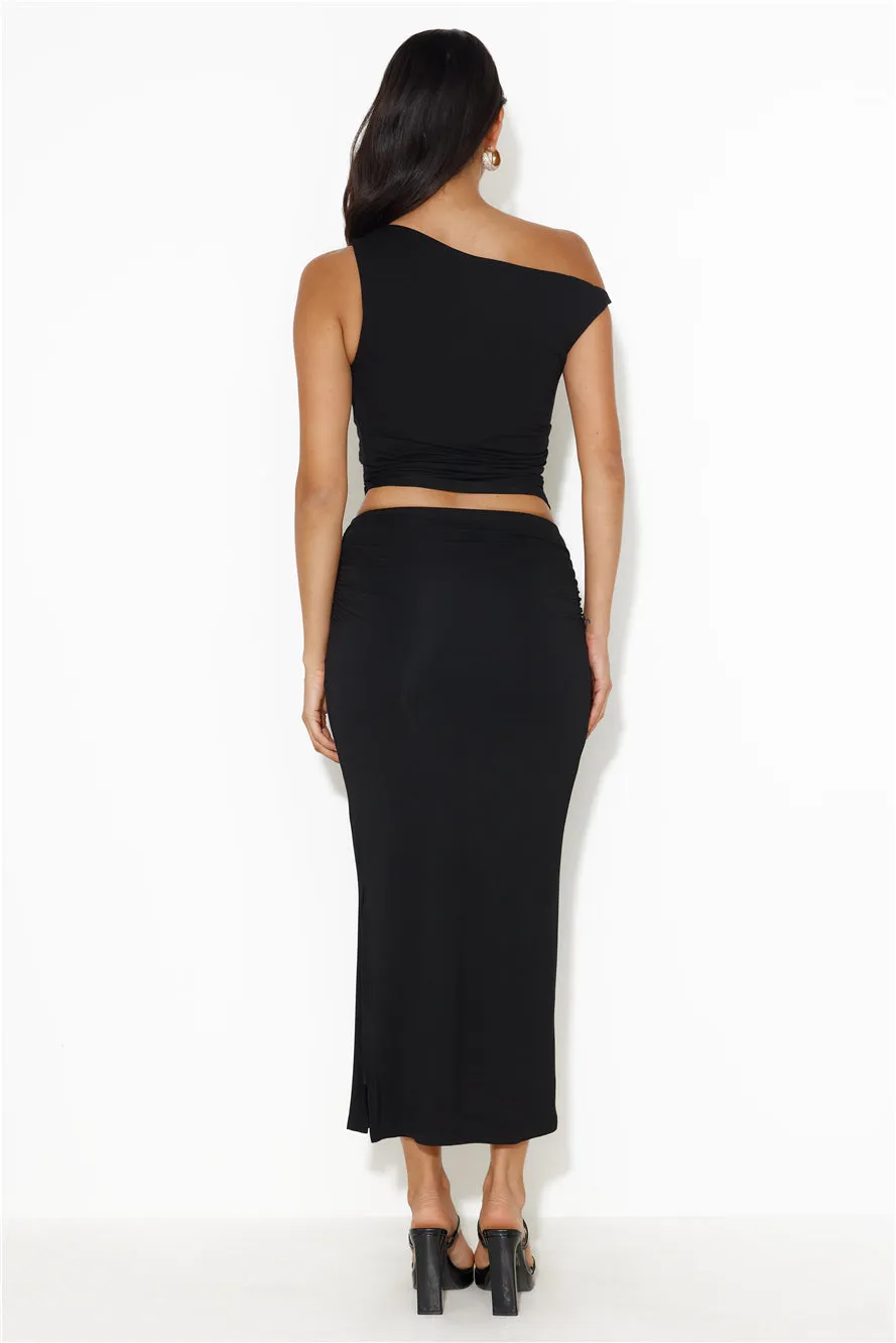 Ignite Love Off Shoulder Crop Top Black