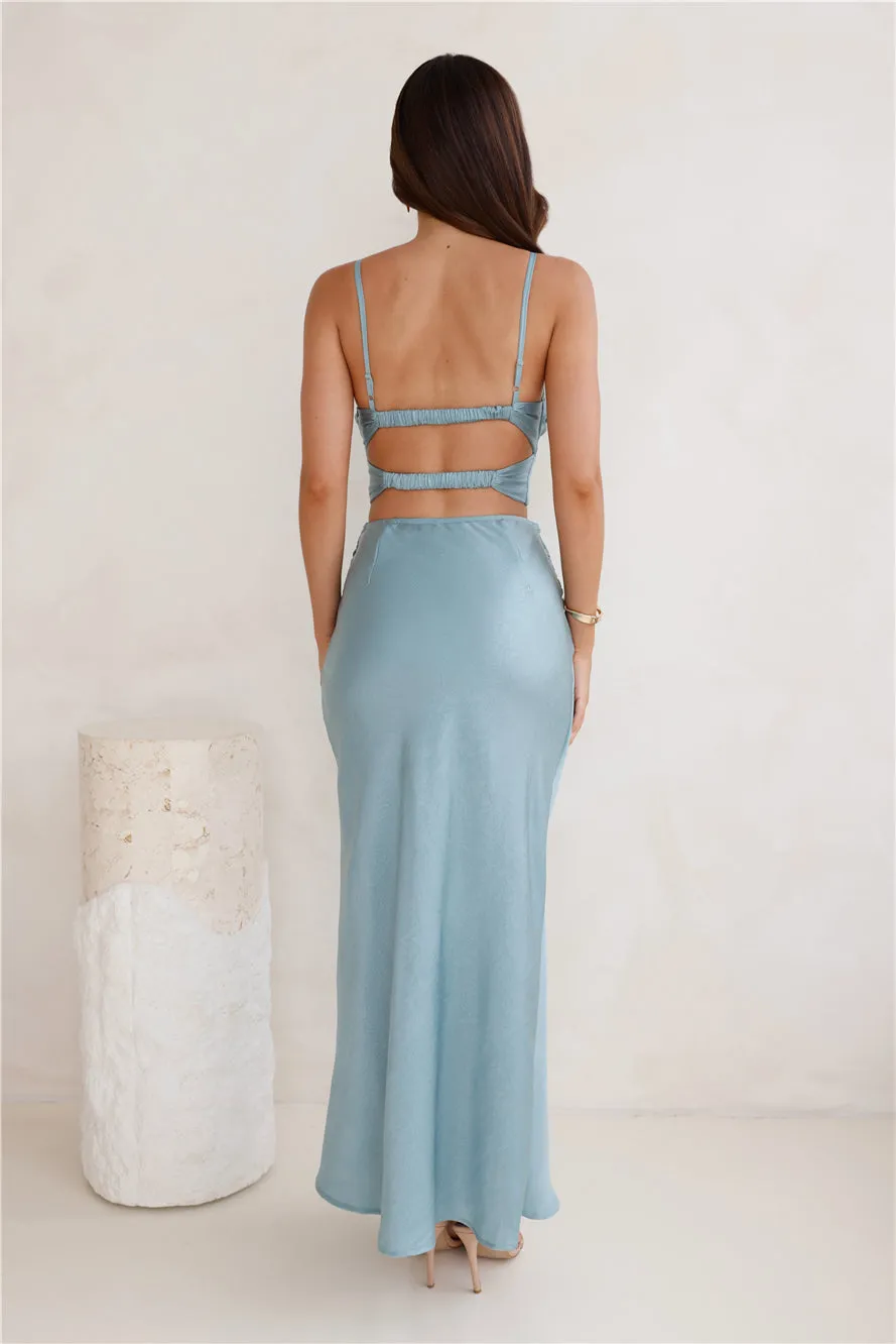 Simple Pleasure Satin Maxi Skirt Mint