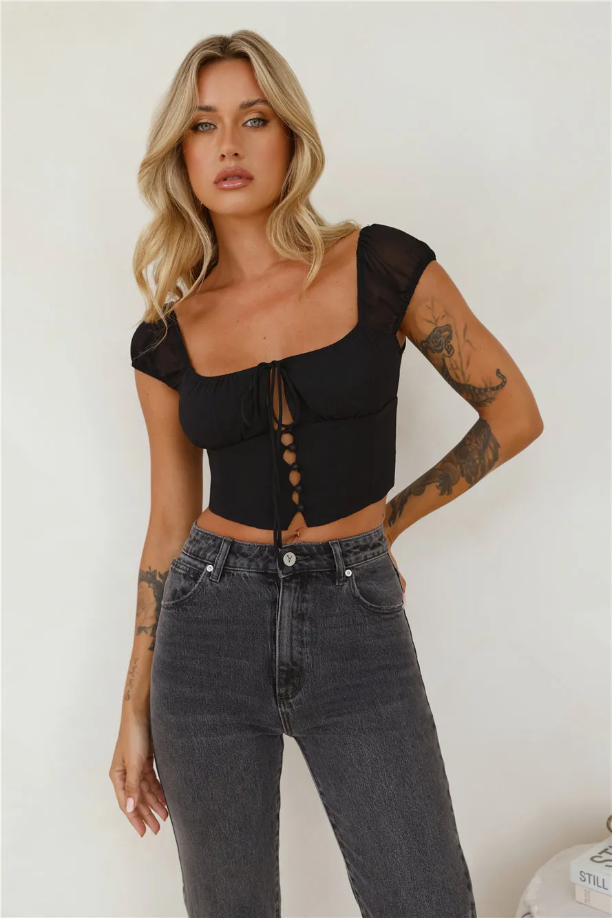 Sweetness Crop Top Black