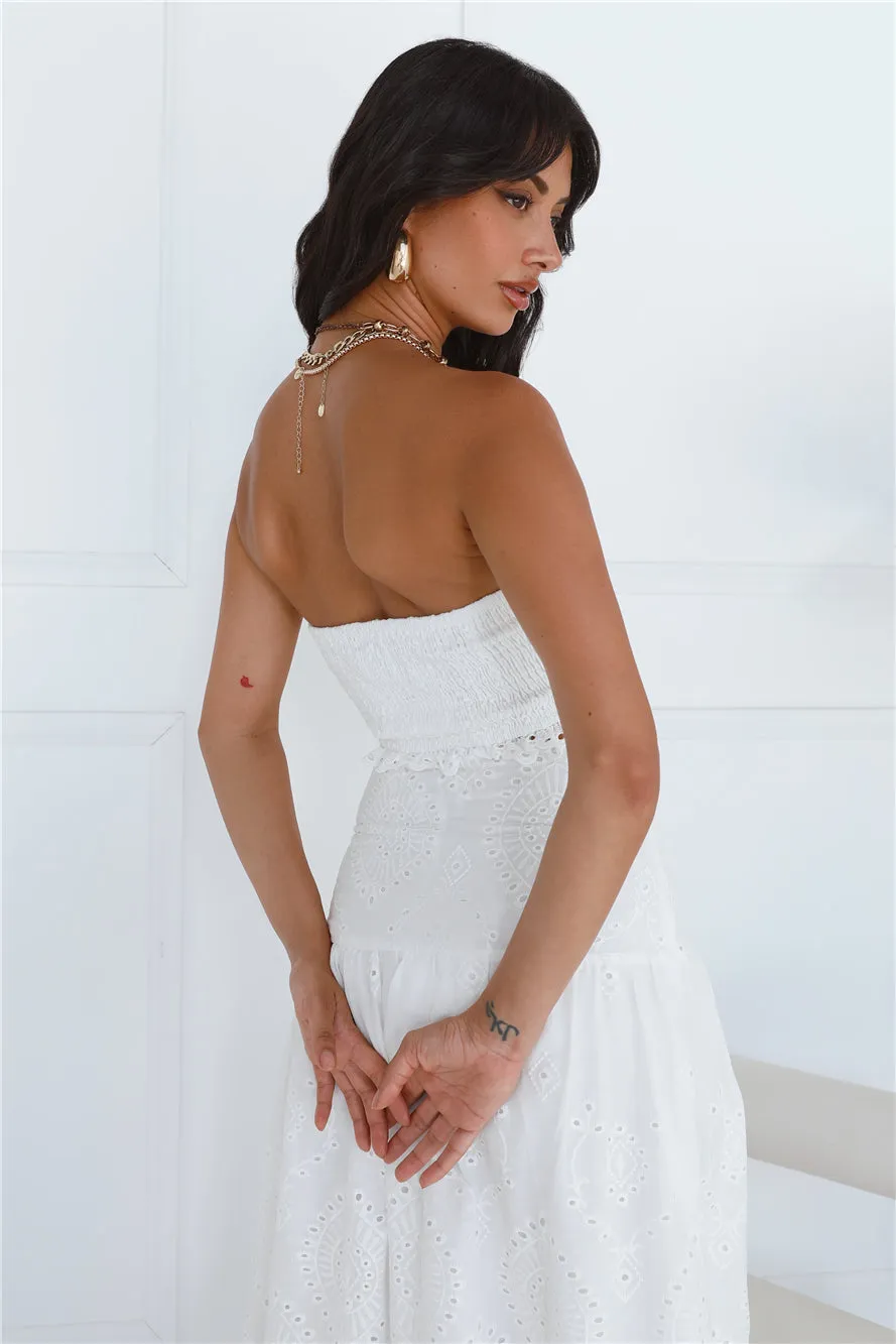 Little Details Strapless Crop Top White