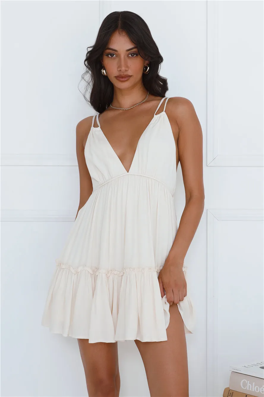 Daytime Delight Mini Dress Cream