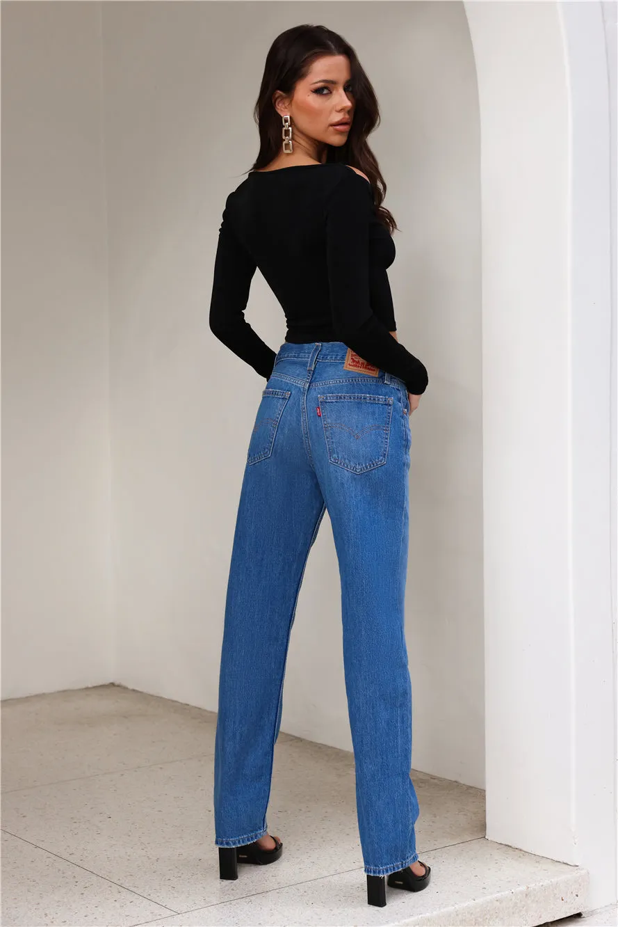 Easy Ribbed Long Sleeve Crop Top Black