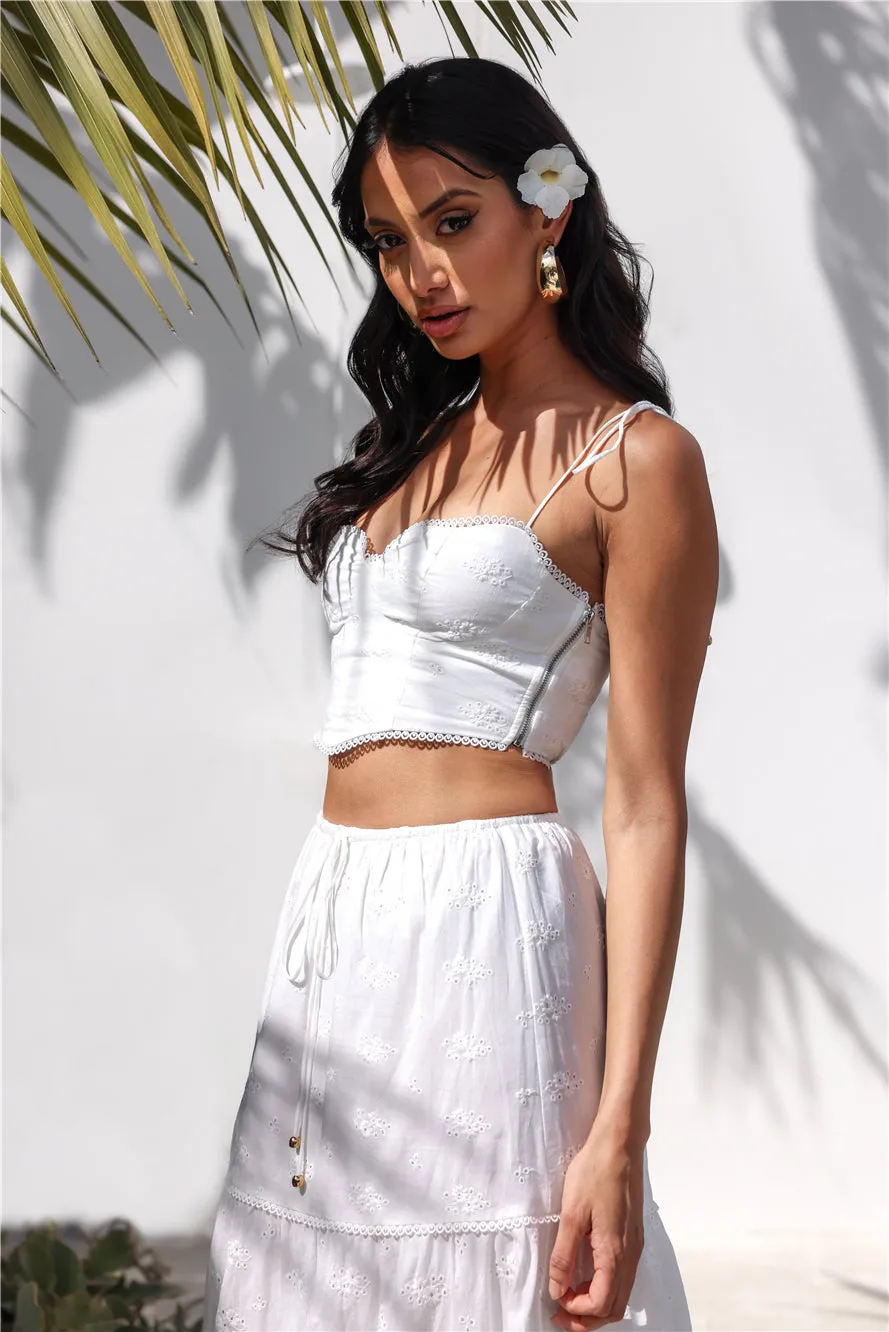 Golden Energy Crop Top White