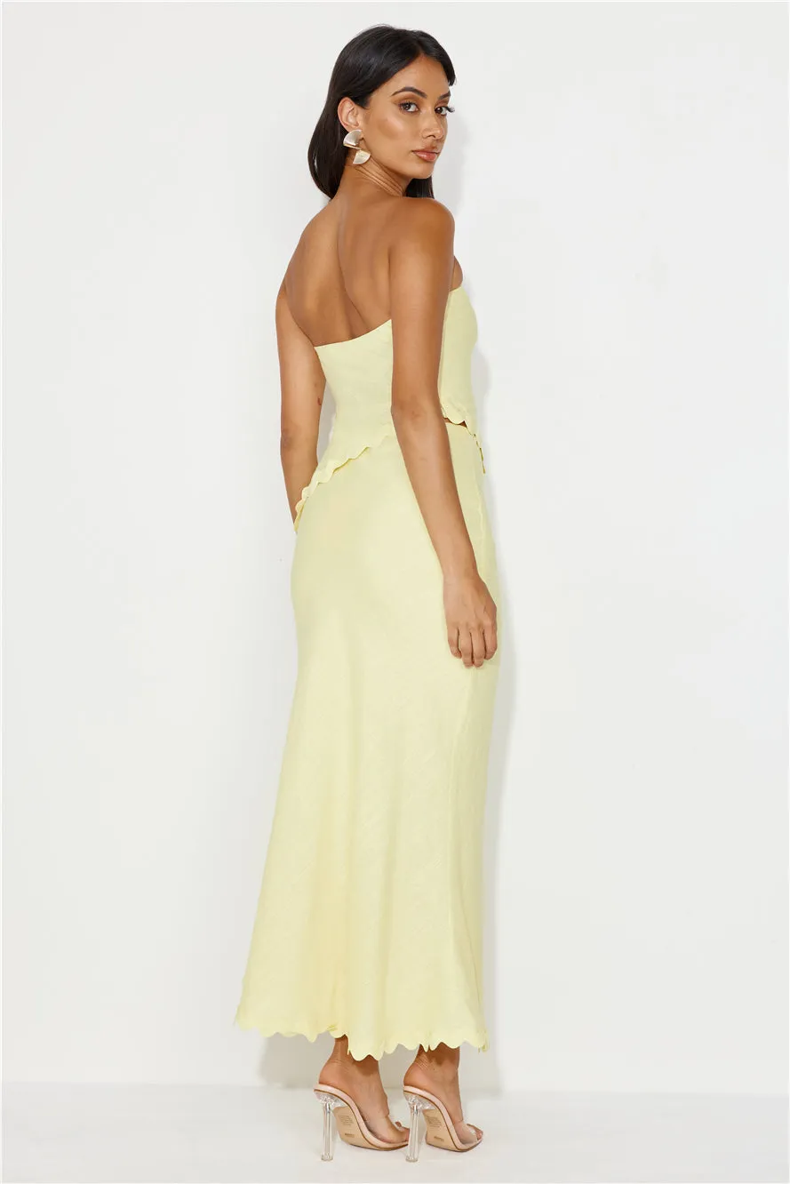 Sassi Strapless Crop Top Yellow