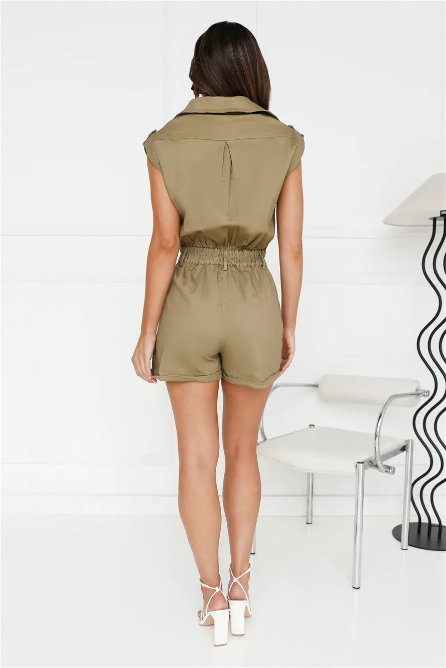 Exploring Romper Khaki