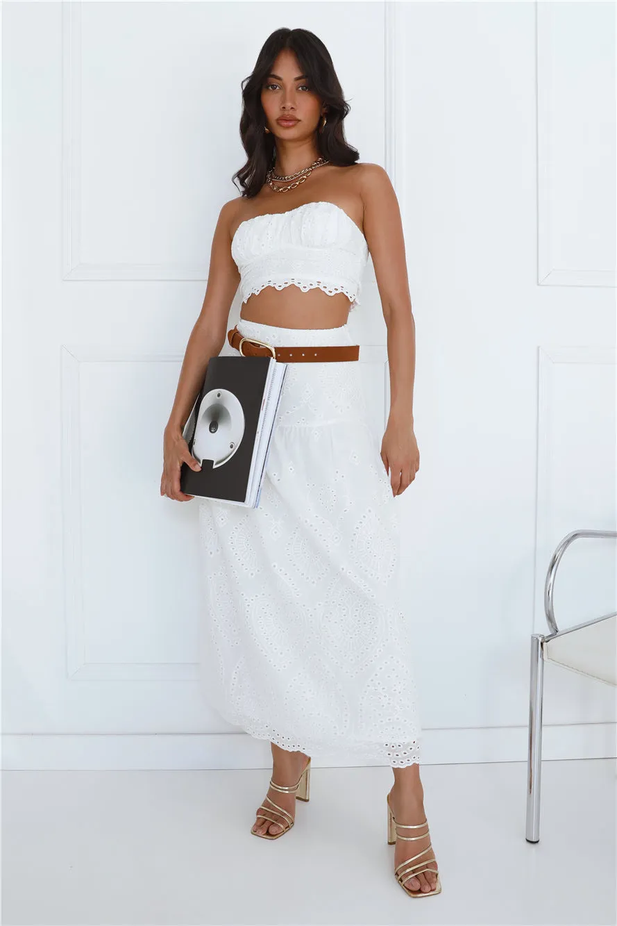 Little Details Strapless Crop Top White