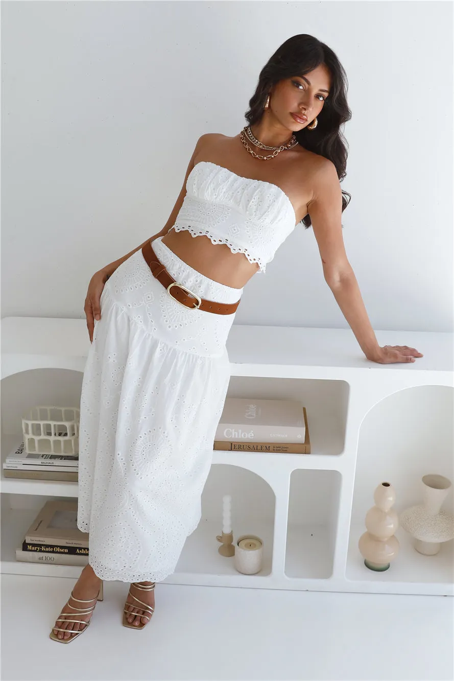 Little Details Strapless Crop Top White