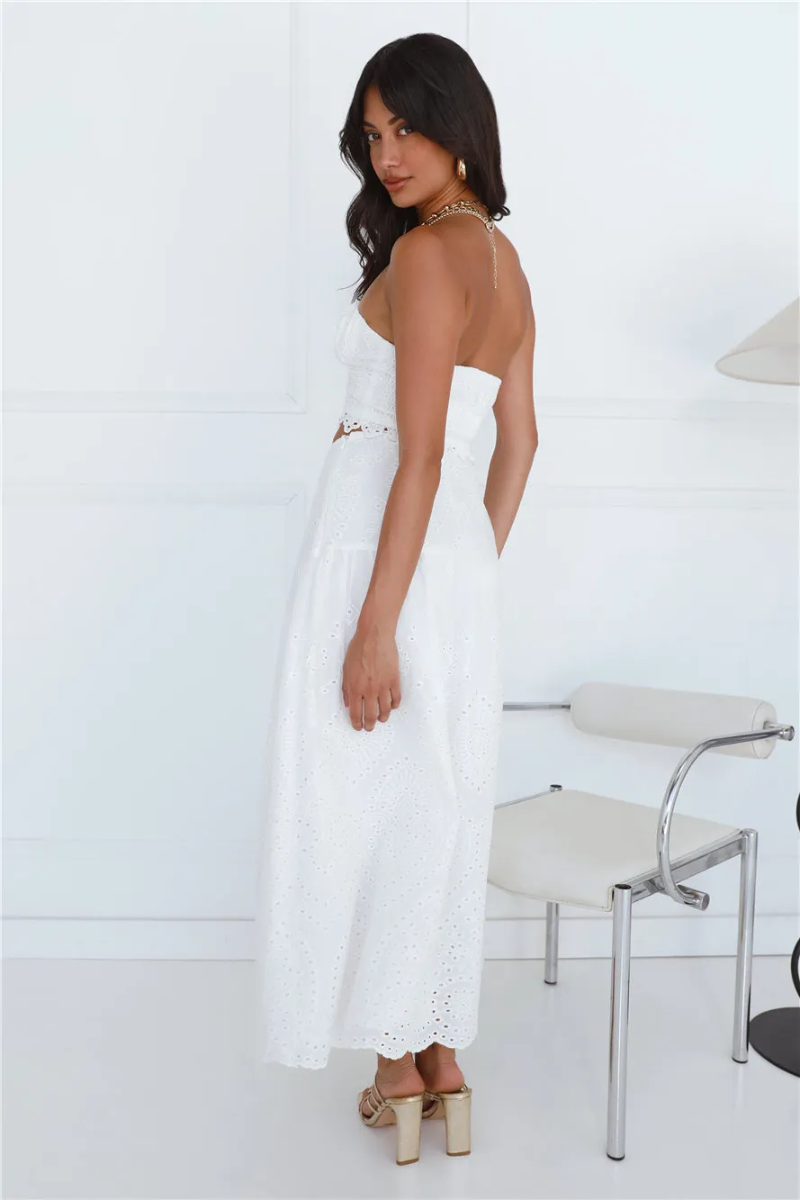 Little Details Strapless Crop Top White