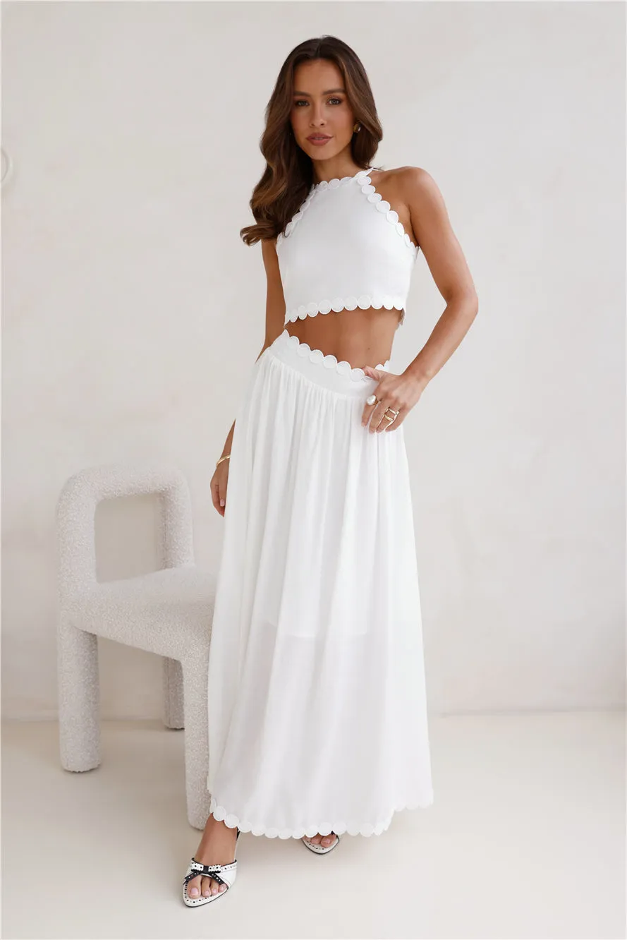 Linked Together Maxi Skirt White