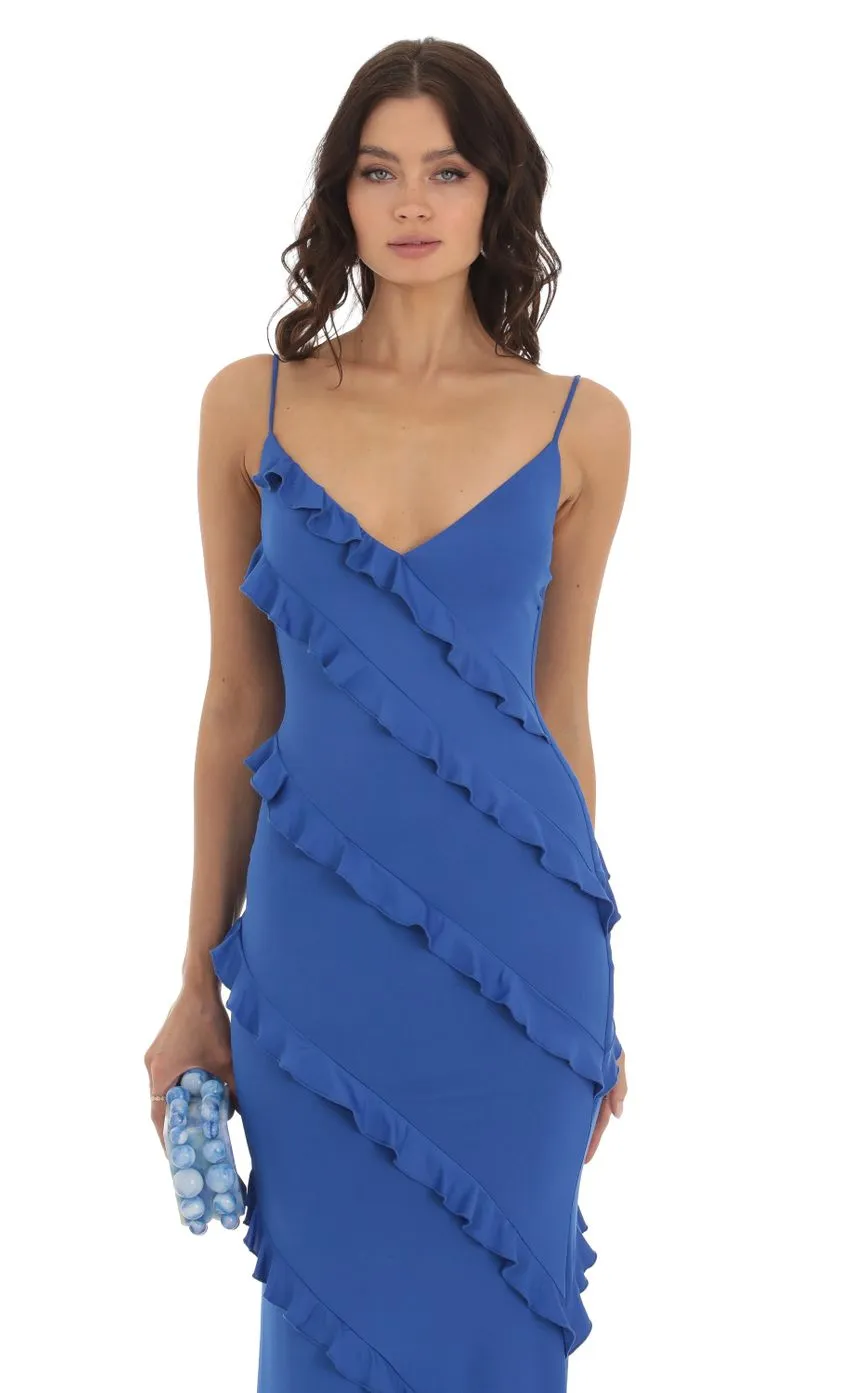 Ruffle Maxi Dress in Pink