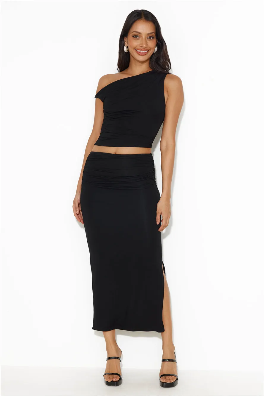 Ignite Love Off Shoulder Crop Top Black