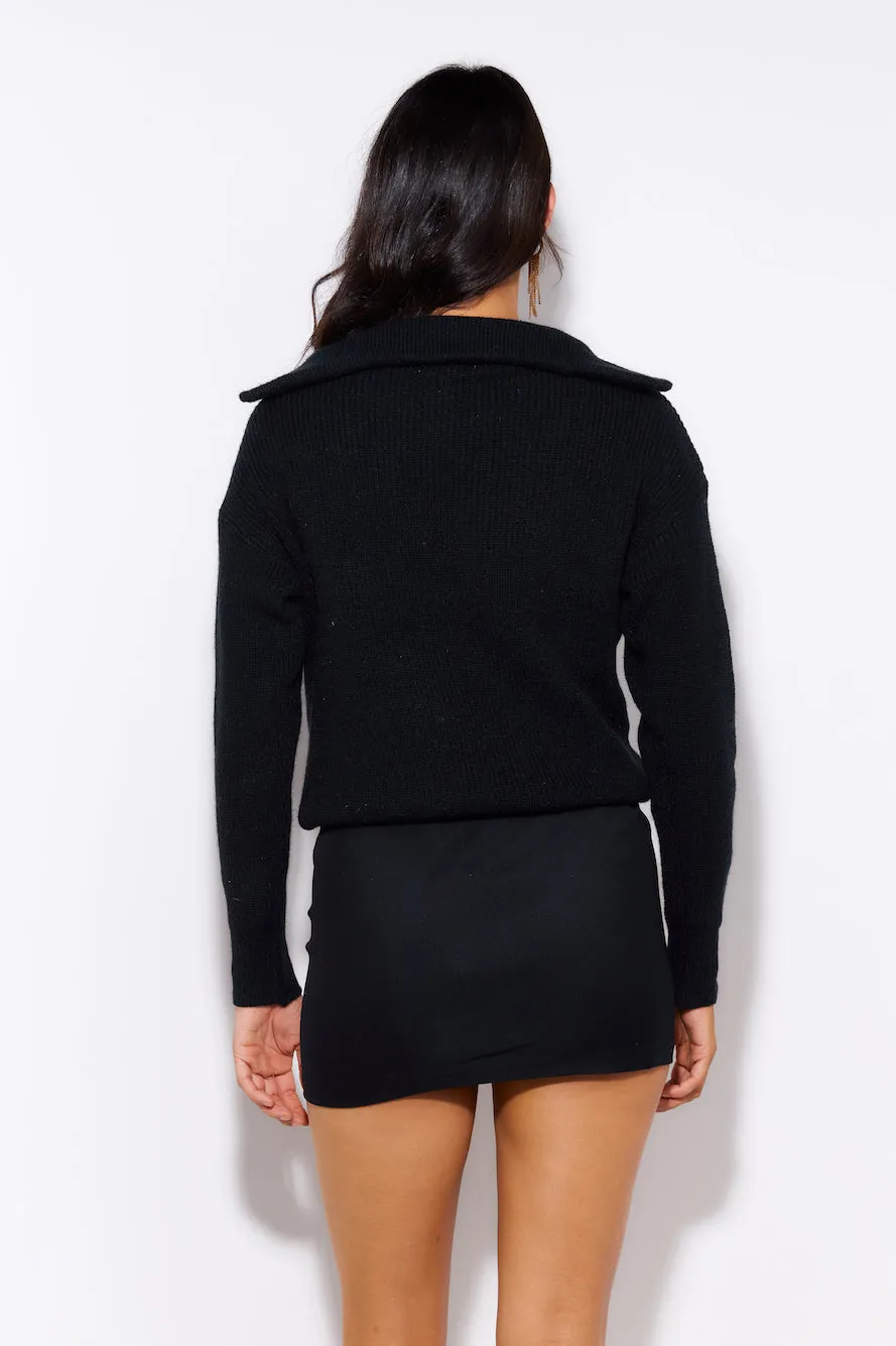 Frosty Days Knit Jumper Black