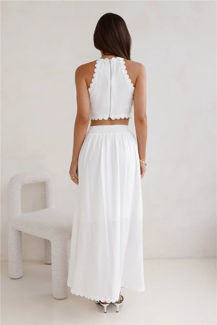 Linked Together Maxi Skirt White