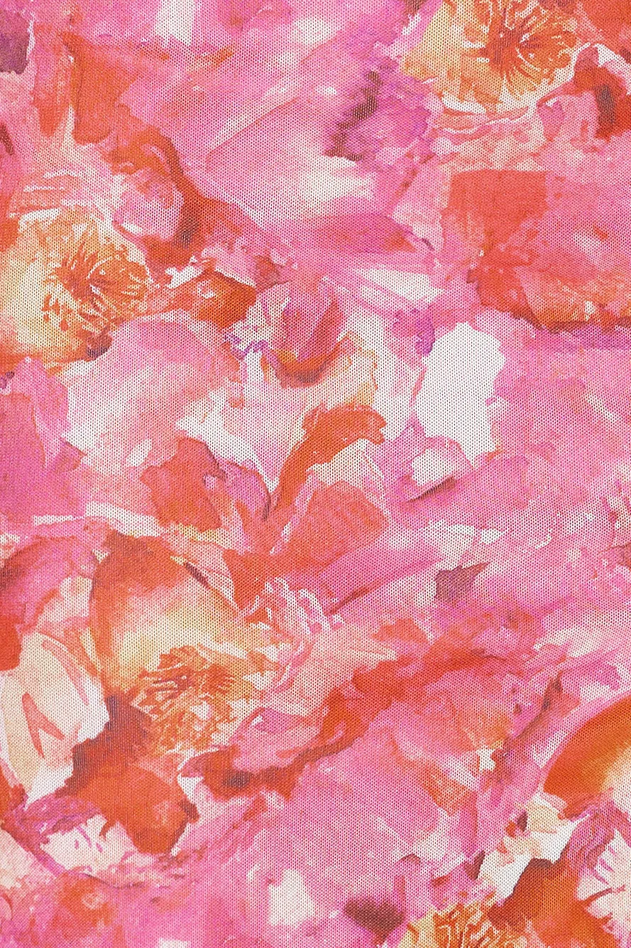 Quite The Love Mesh Crop Top Pink