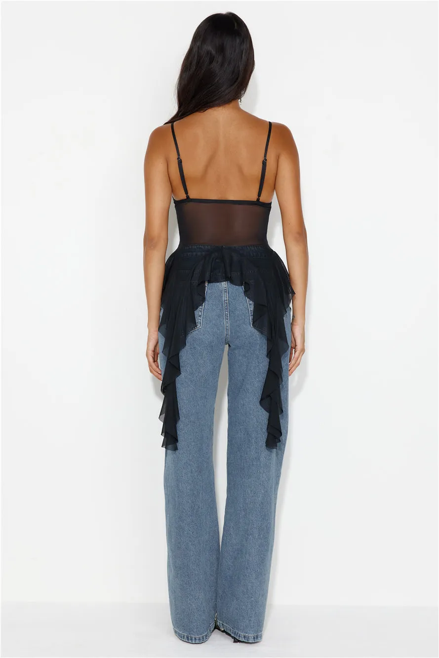 City Escape Mesh Top Black