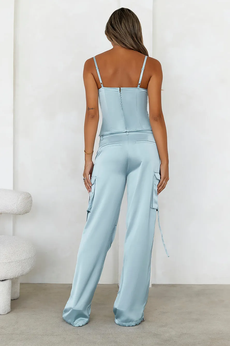 LIONESS Butterfly Cargo Pant Pale Blue