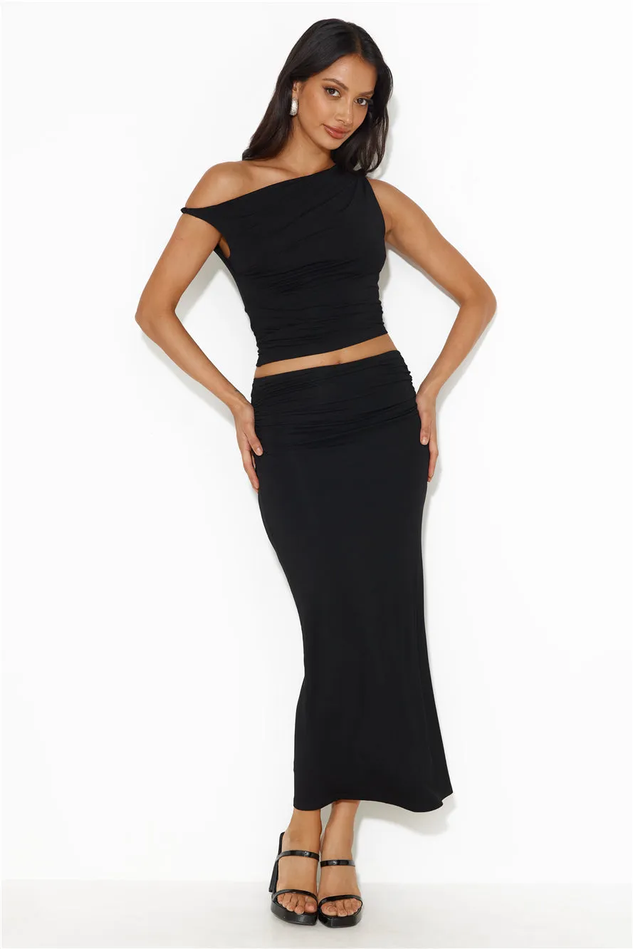 Ignite Love Off Shoulder Crop Top Black