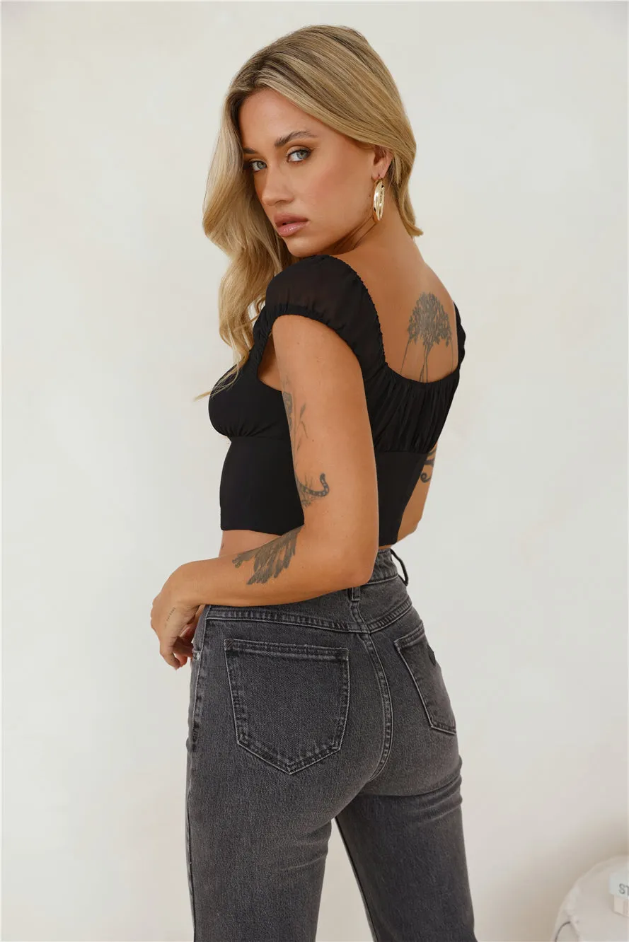 Sweetness Crop Top Black