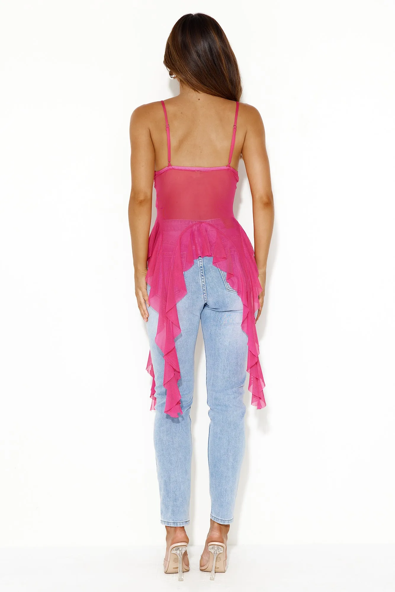 City Escape Mesh Top Pink