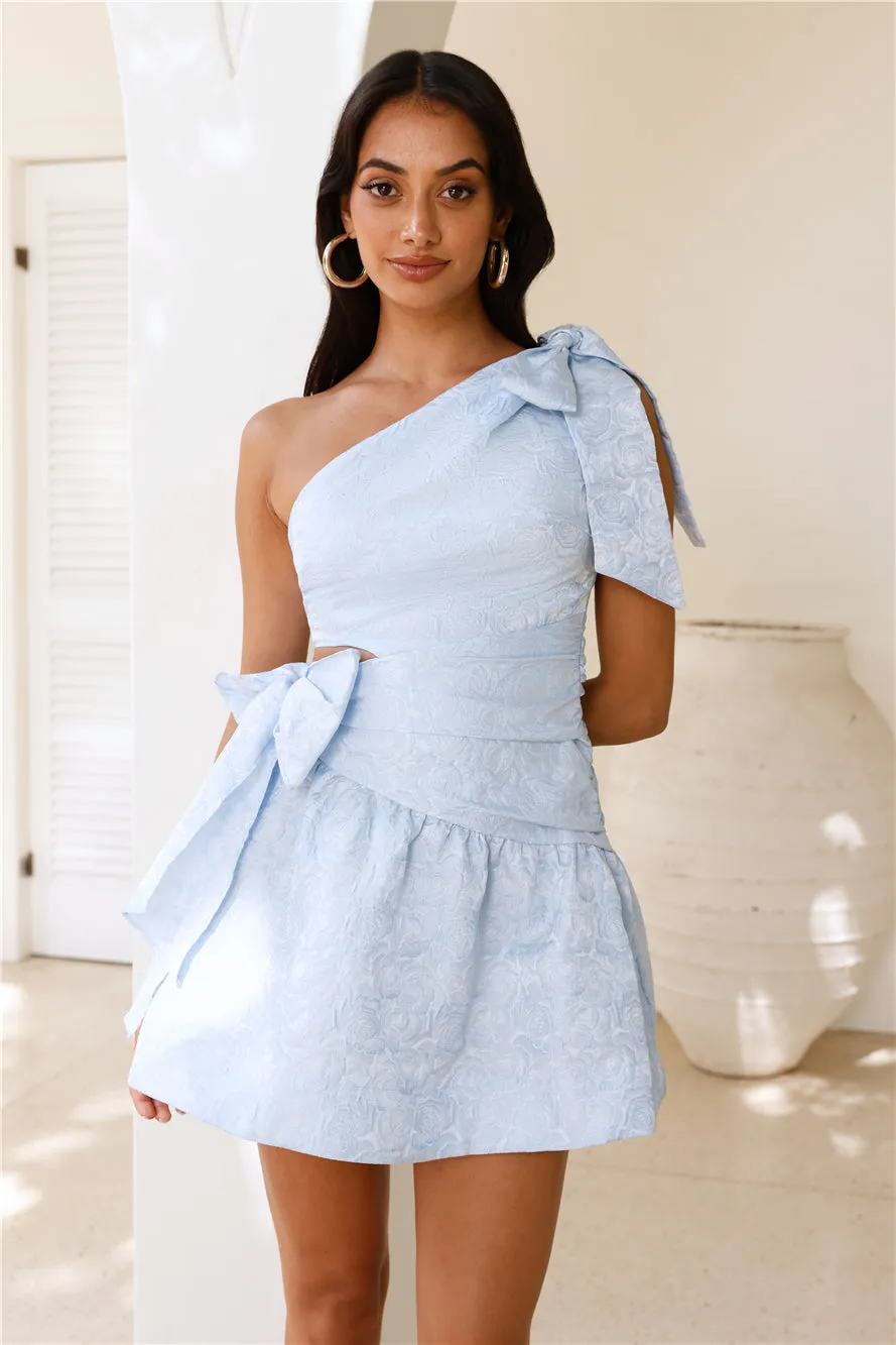 Sprinkled With Love One Shoulder Mini Dress Blue
