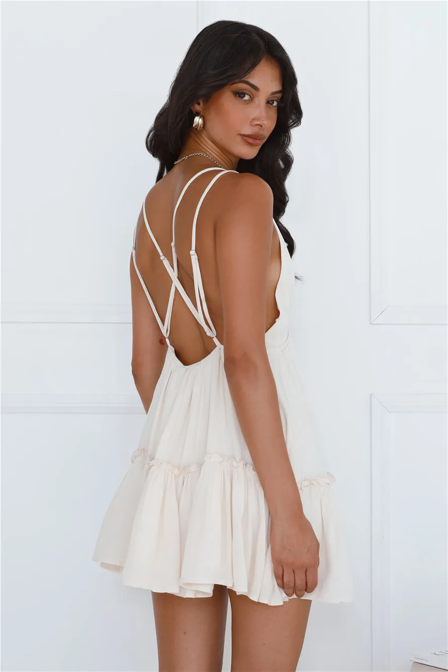 Daytime Delight Mini Dress Cream