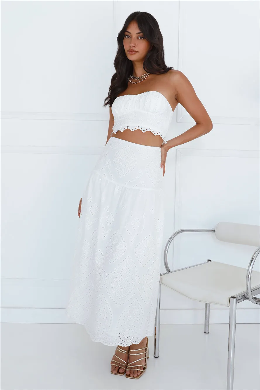 Little Details Strapless Crop Top White