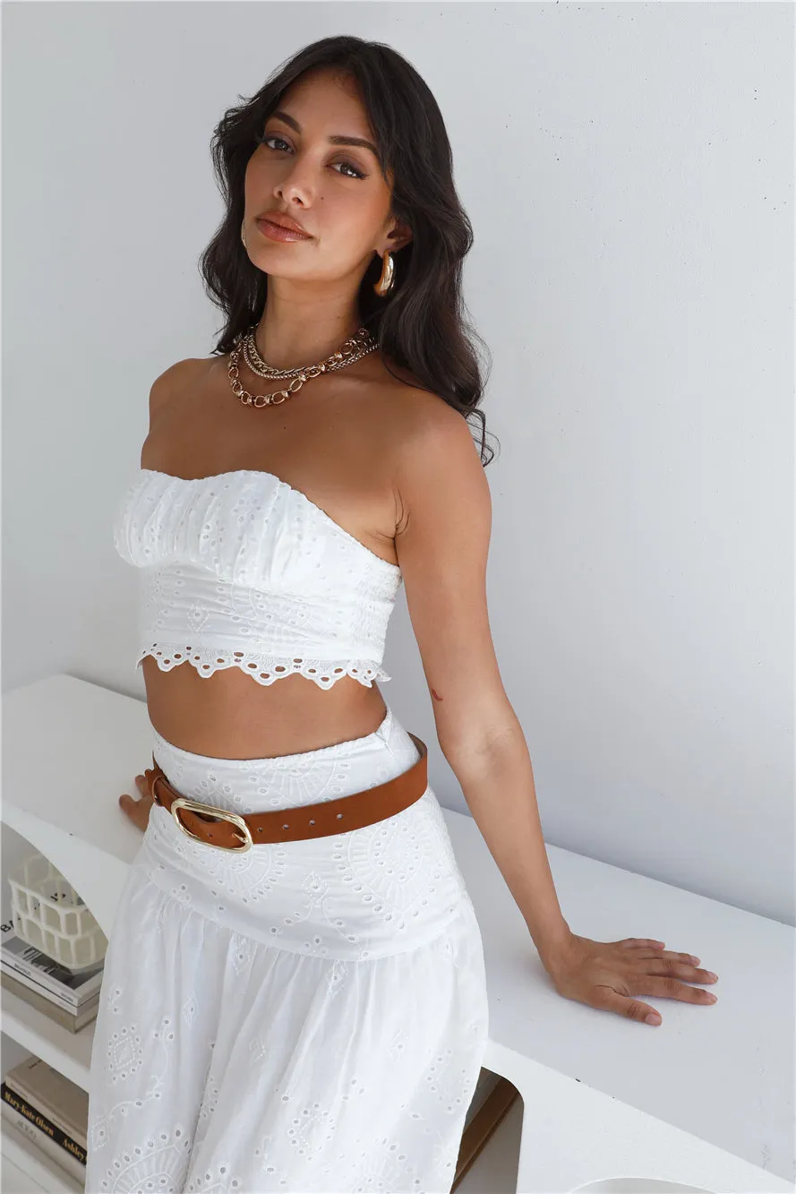 Little Details Strapless Crop Top White