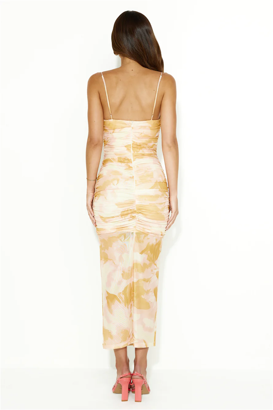 Luxe Bliss Midi Dress Yellow