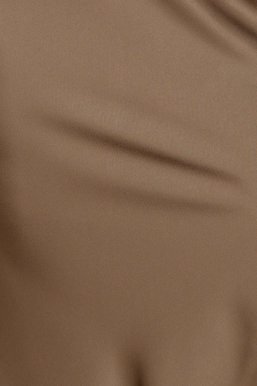 Girl Of The Moment Satin Maxi Dress Brown