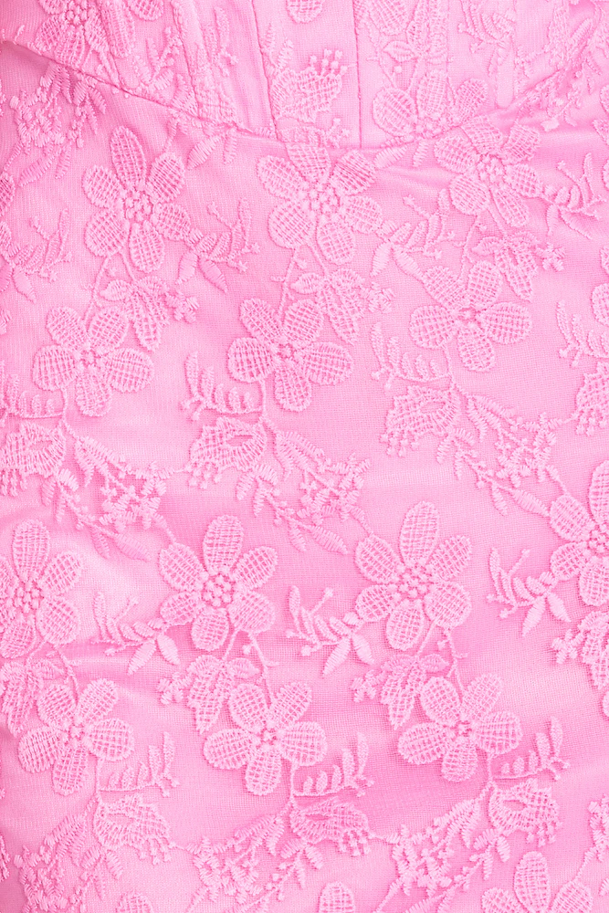 Luxe Castle Lace Mini Dress Pink