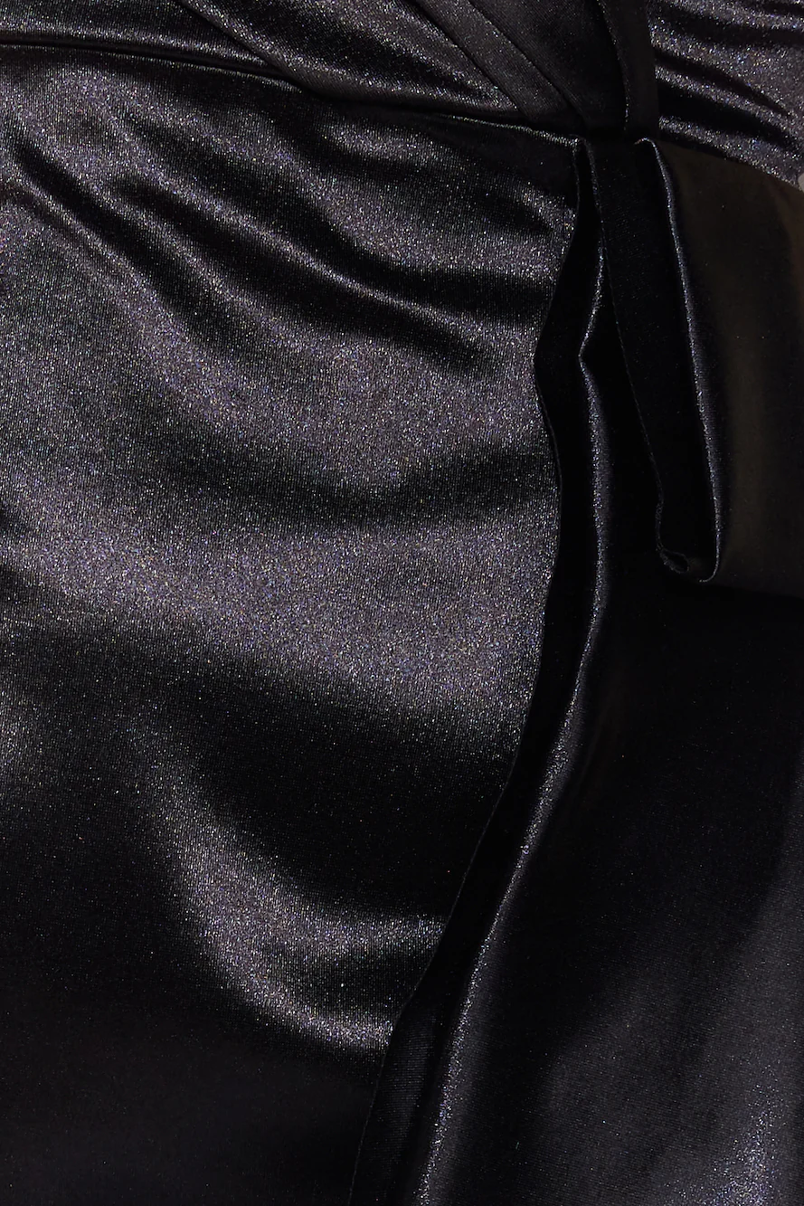 Enter The Room Satin Mini Dress Black