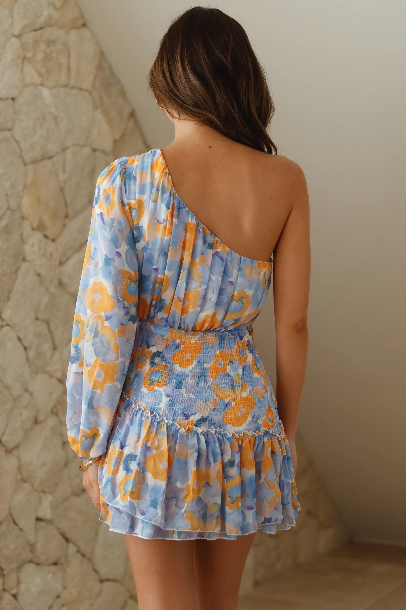 In Her Own World Mini Dress Blue