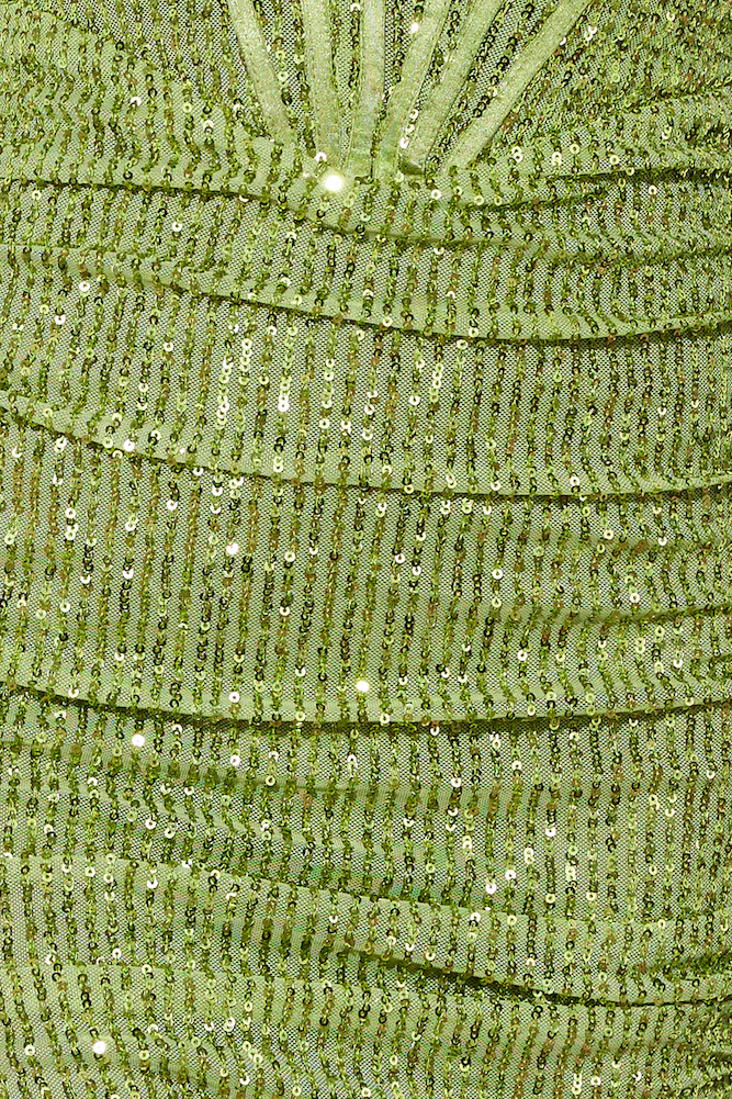 Accented Times Sequin Dress Green