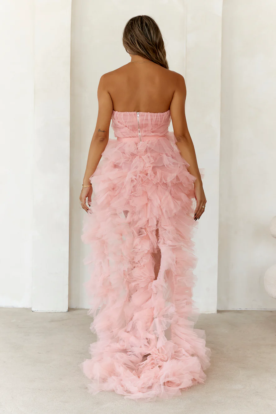 She's The Main Girl High Low Tulle Dress Blush