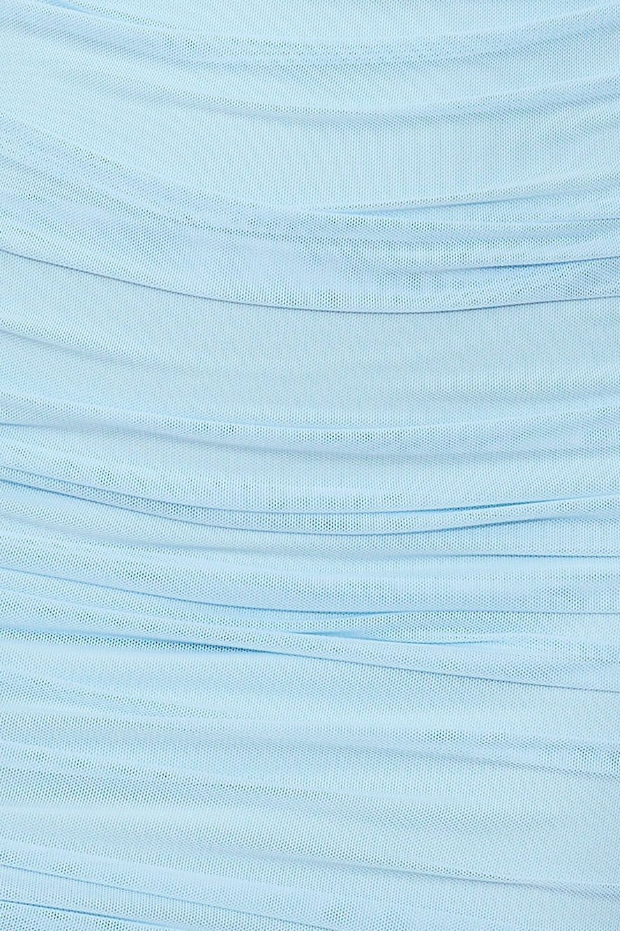 Party Girl Vibes Mesh Mini Dress Blue