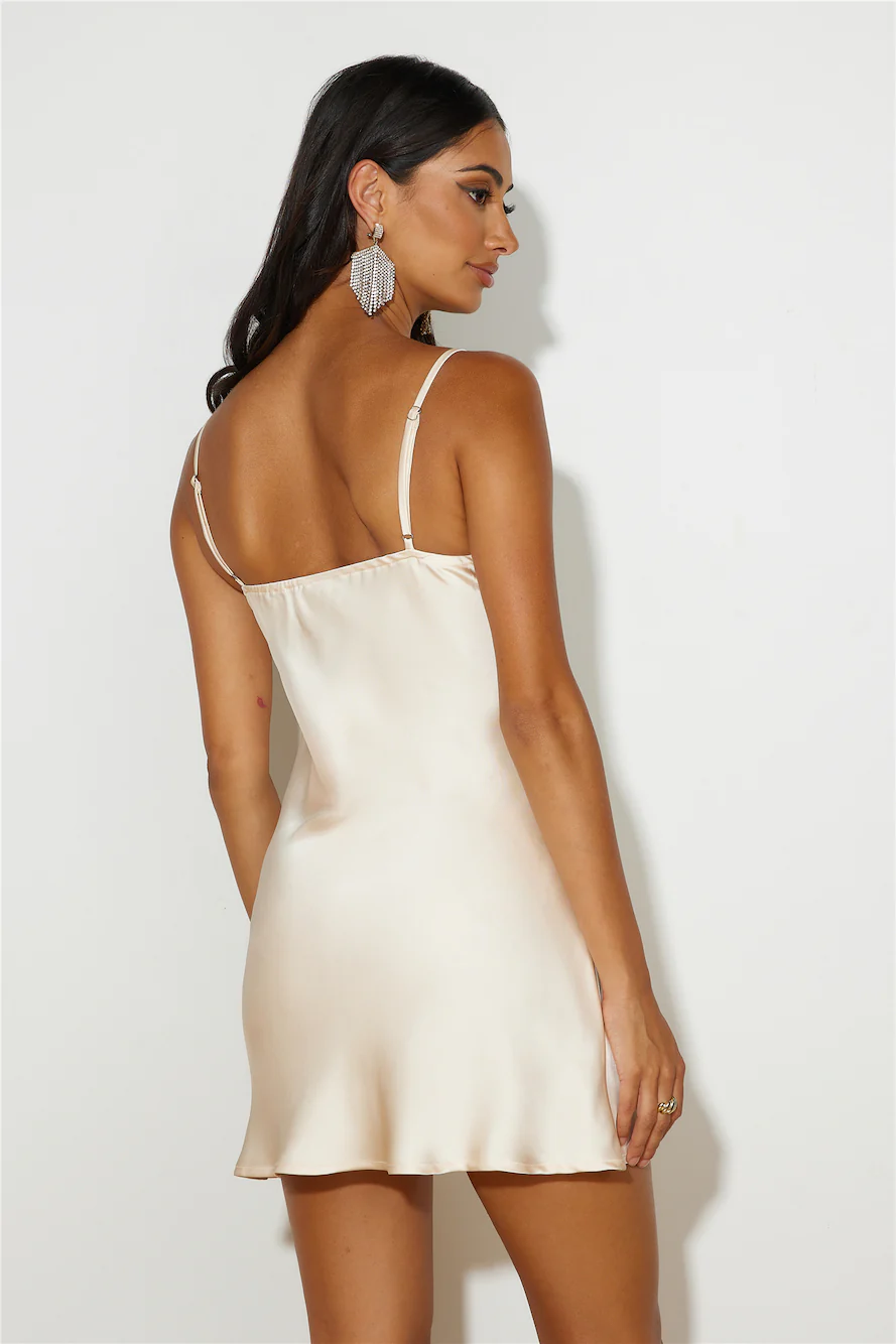 She's The Star Mini Dress Champagne