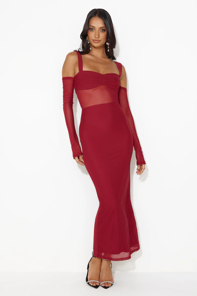 RUNAWAY Lamoura Midi Dress Wine